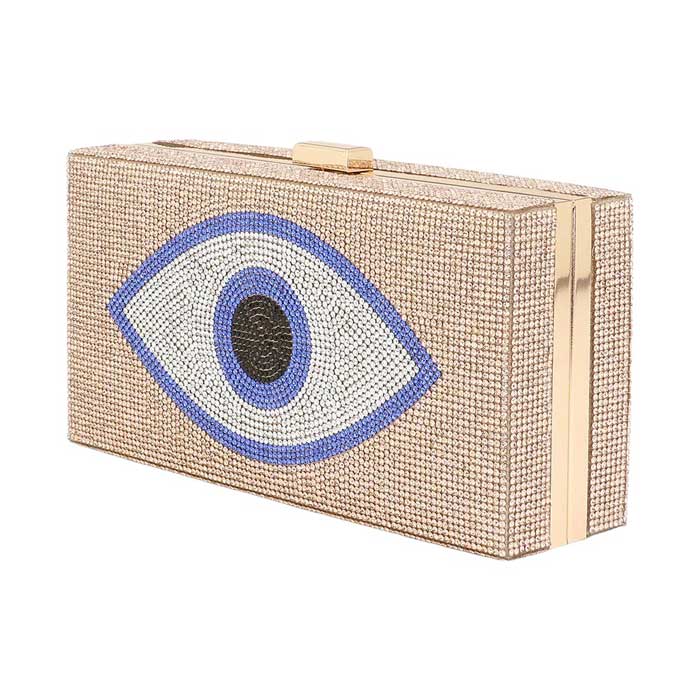 Chic Eye Embellished Clutch